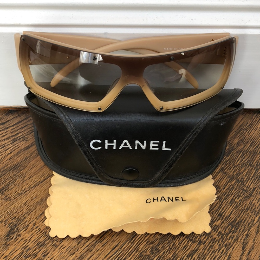 Beige with brown lense Chanel sunglasses